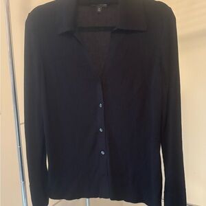 Banana Republic Black Button-Down Sweater